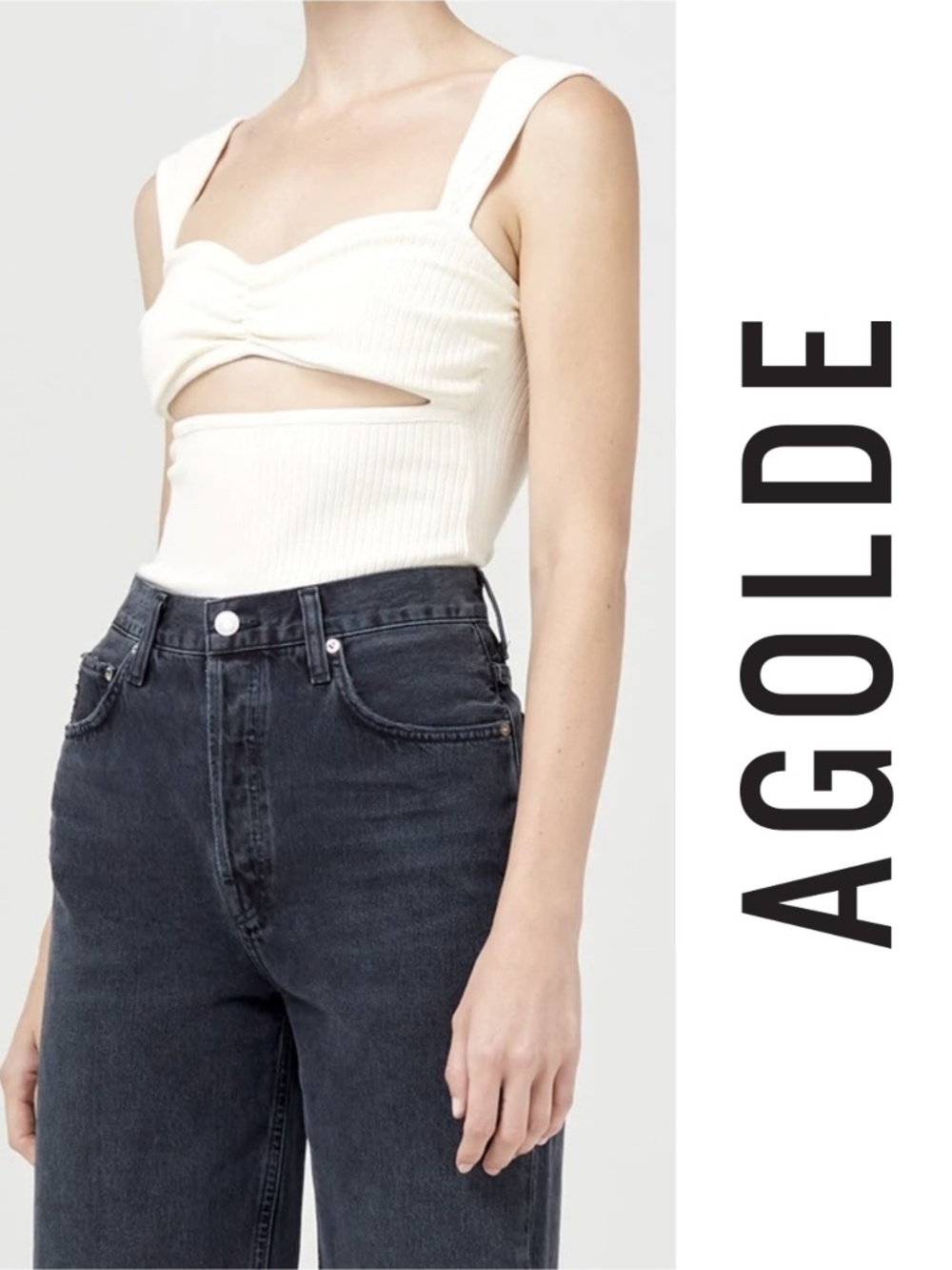 AGOLDE - Isla Cut Out Tank (Buttercream)